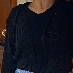 Cropped Black Hoodie